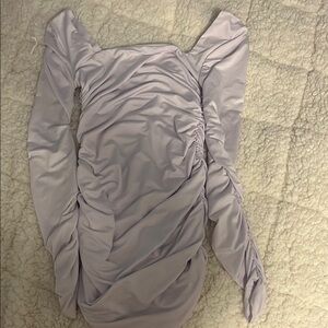 White Rutched Dress, Bodycon